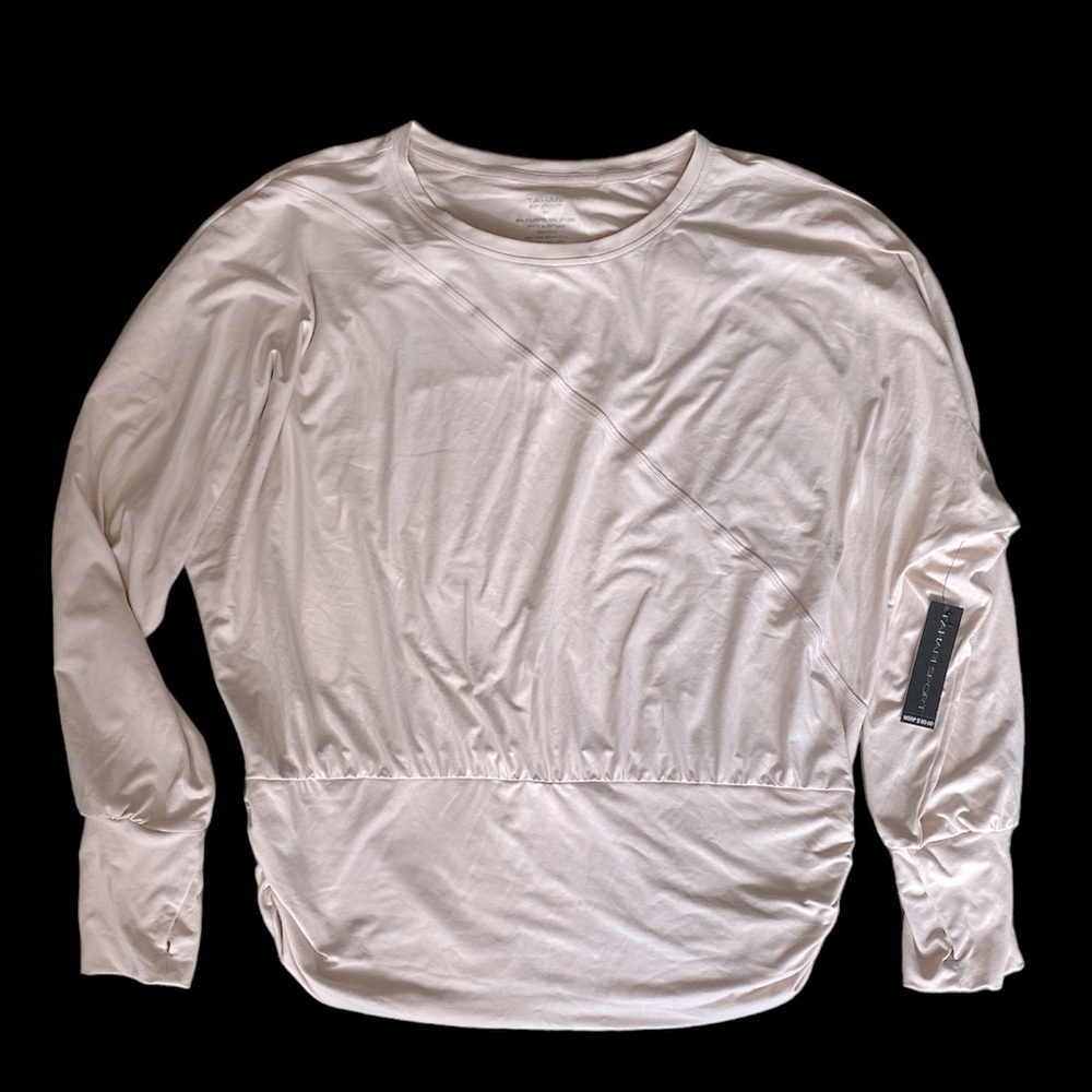 NWT Tahari Sport Long Sleeve Ruched Sides Top